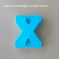 Moule silicone vase rayé 26 lettres pour pot fleurs – Couleur X blue