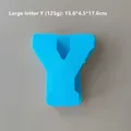 Moule silicone vase rayé 26 lettres pour pot fleurs – Couleur Y blue