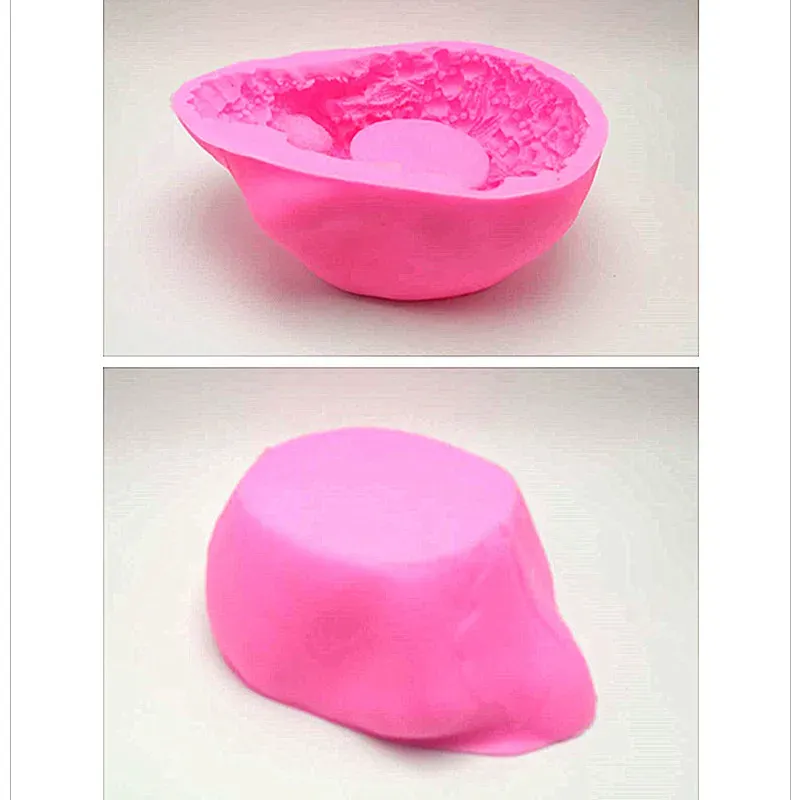 Moule silicone vase tête crâne, cendrier, plâtre, béton