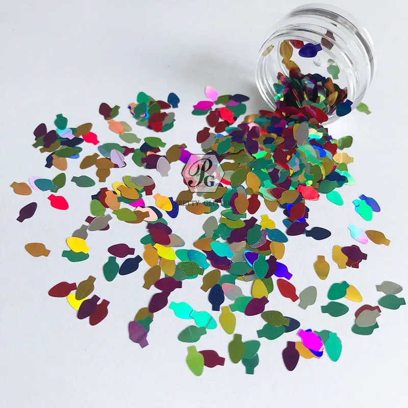 Paillettes ampoule Noël holographiques pour résine
