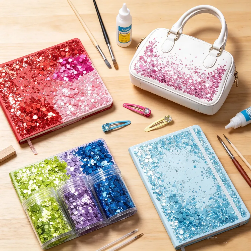 Paillettes épaisses irisées 8 couleurs pour résine