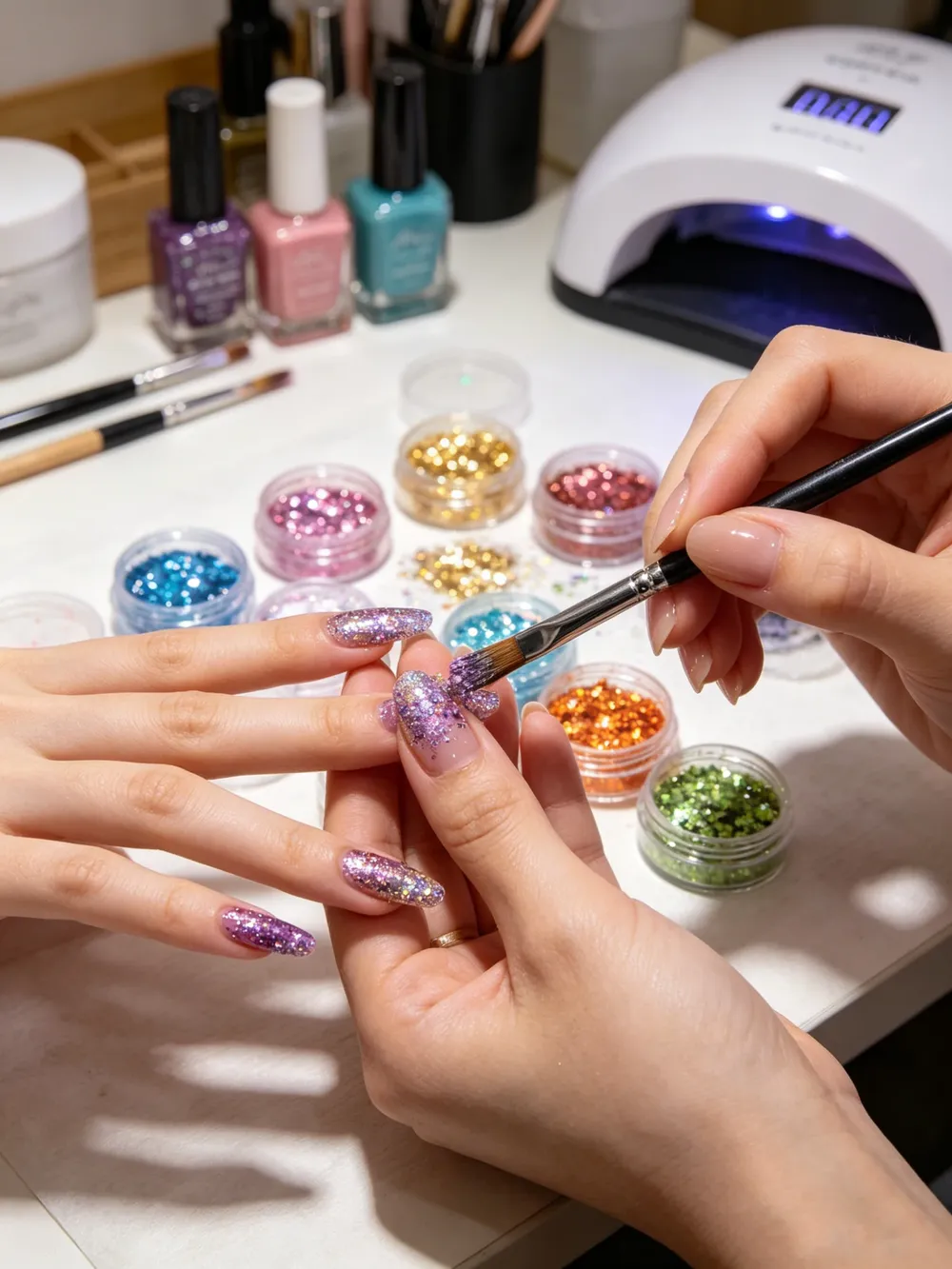 Paillettes épaisses irisées 8 couleurs pour résine