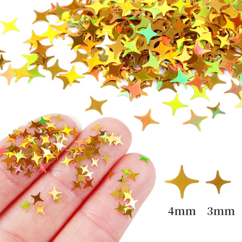 Paillettes étoile 4 branches pour remplissage résine et bijoux