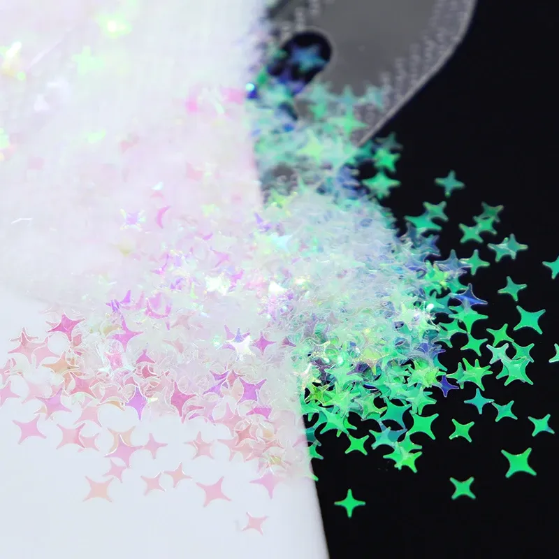 Paillettes étoile 4 branches pour remplissage résine et bijoux