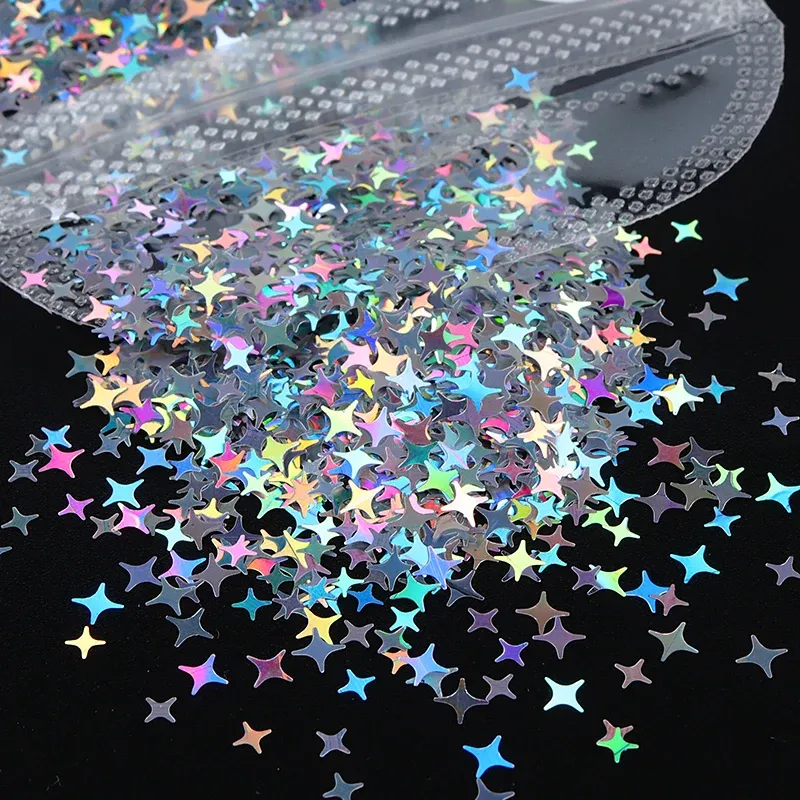 Paillettes étoile 4 branches pour remplissage résine et bijoux