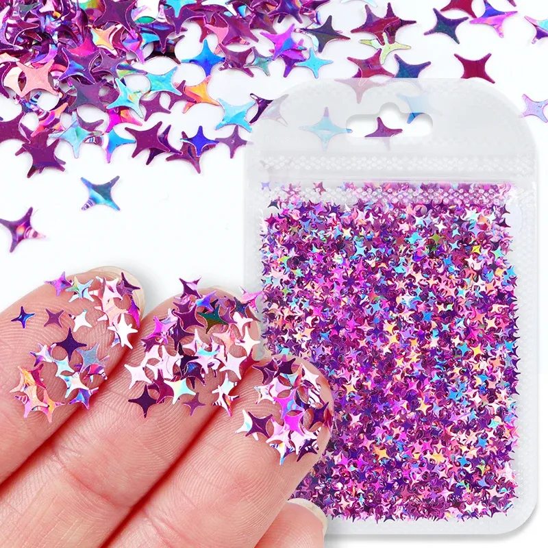 Paillettes étoile 4 branches pour remplissage résine et bijoux
