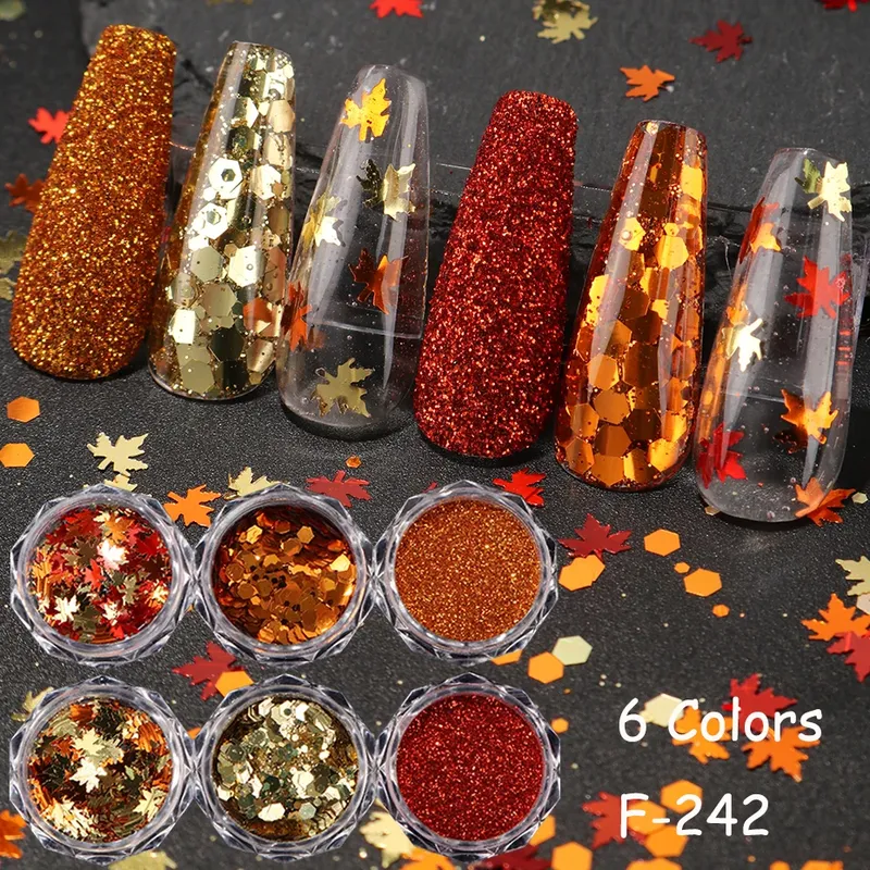 Paillettes feuilles d'érable pour résine 6 boîtes
