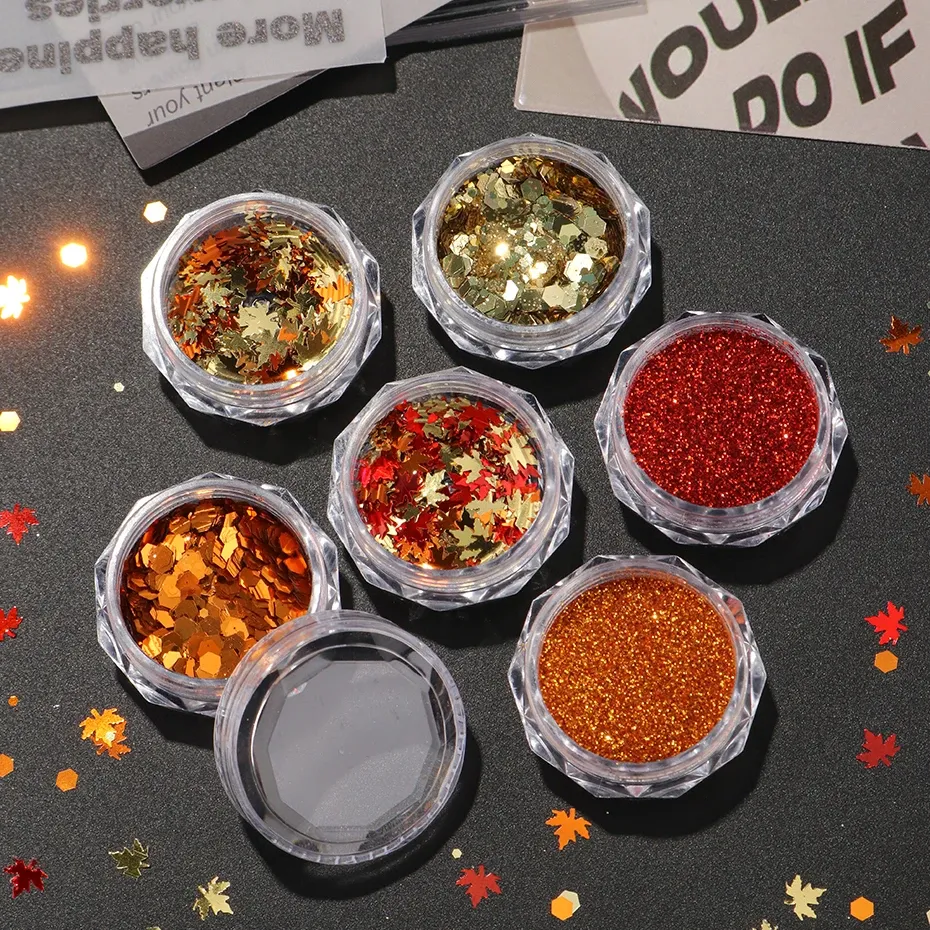 Paillettes feuilles d'érable pour résine 6 boîtes