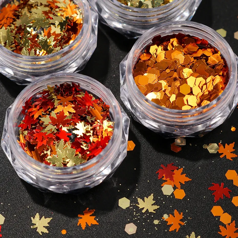 Paillettes feuilles d'érable pour résine 6 boîtes