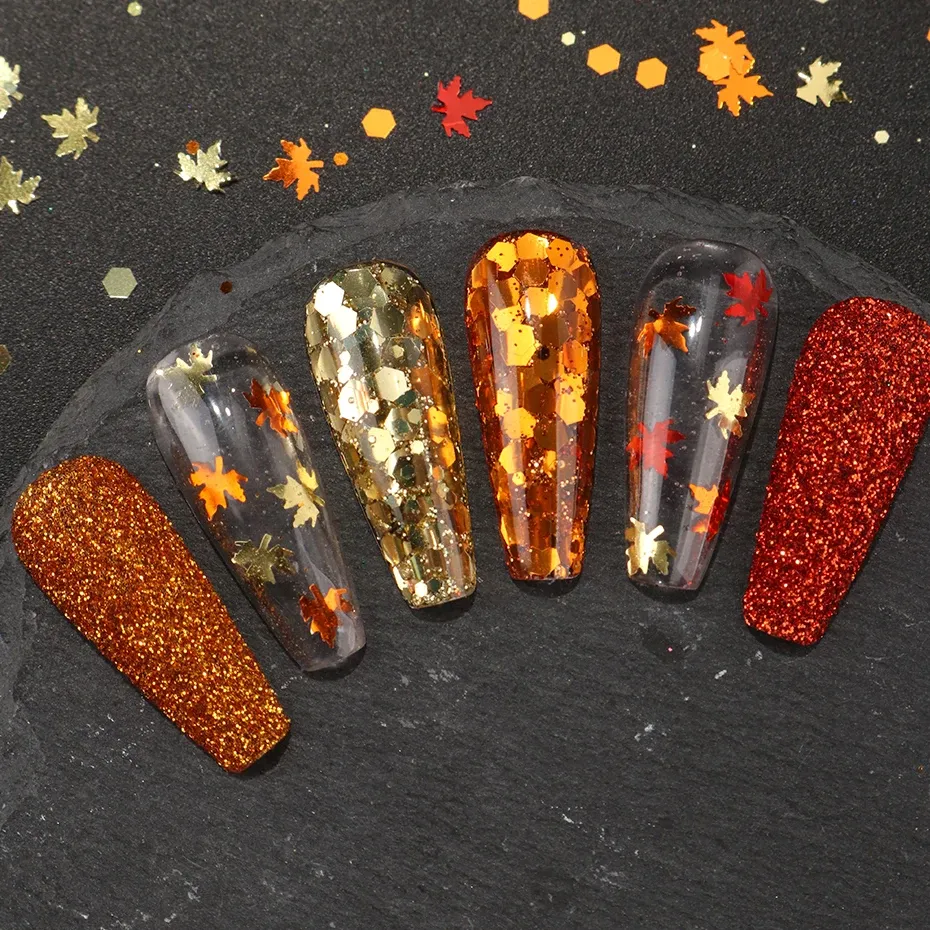 Paillettes feuilles d'érable pour résine 6 boîtes