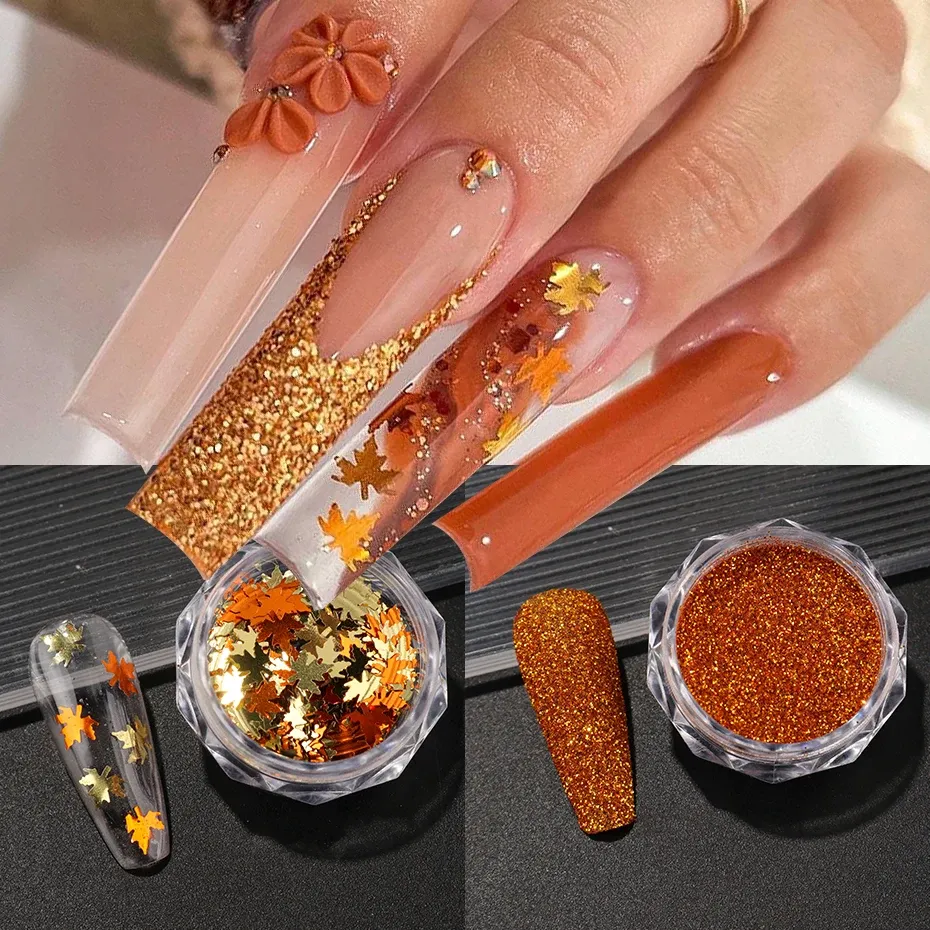 Paillettes feuilles d'érable pour résine 6 boîtes
