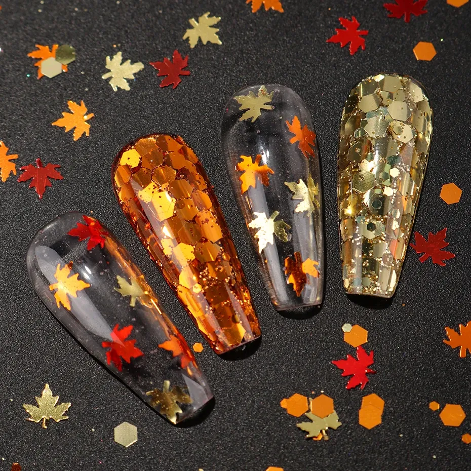 Paillettes feuilles d'érable pour résine 6 boîtes