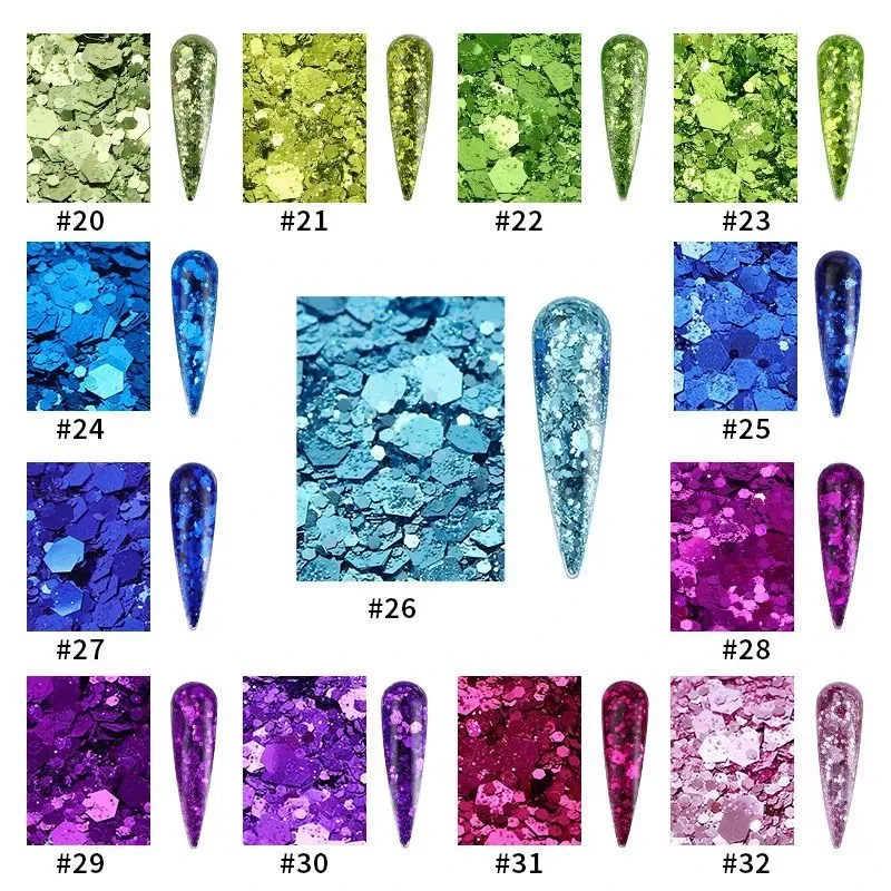 Paillettes hexagonales épaisses 50g pour résine