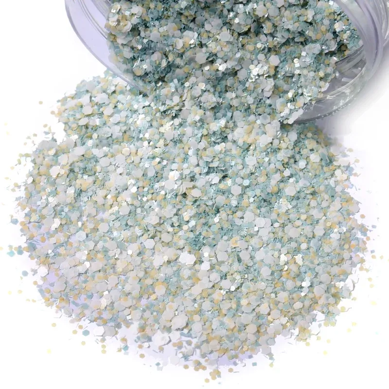 Paillettes hexagonales holographiques pour résine