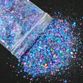 Paillettes hexagonales mixtes 50g pour résine – Couleur Bleu (9)