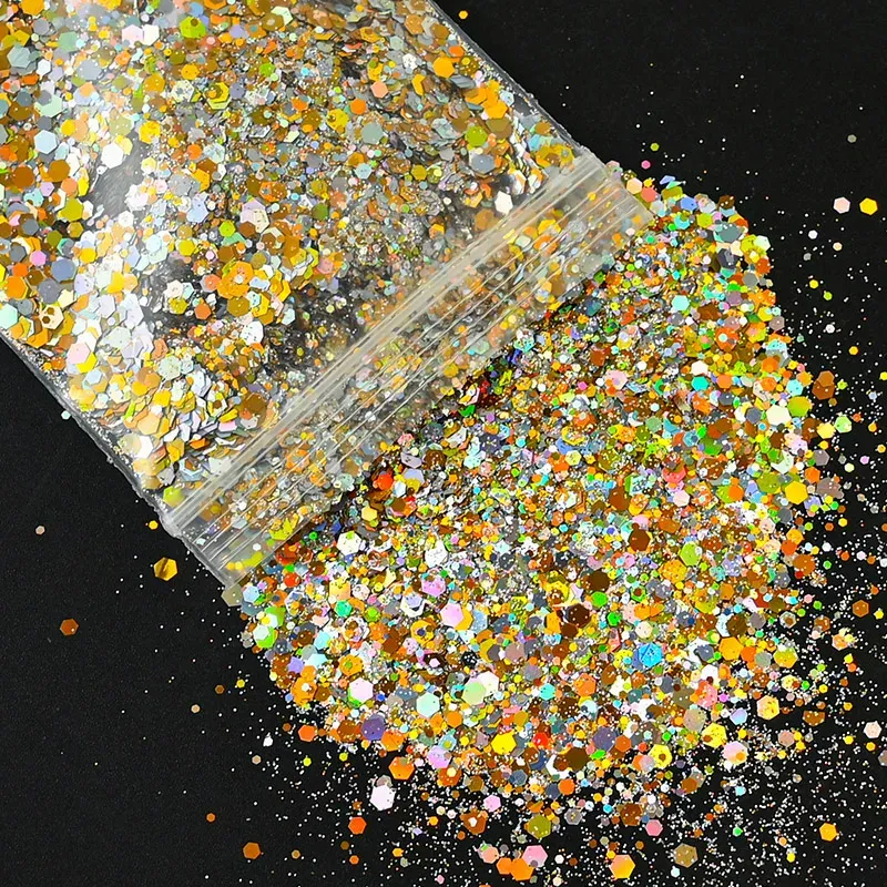 Paillettes hexagonales mixtes 50g pour résine