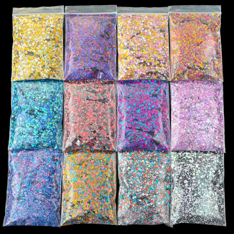 Paillettes hexagonales mixtes 50g pour résine
