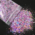 Paillettes hexagonales mixtes 50g pour résine – Couleur Ivoire (8)