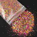 Paillettes hexagonales mixtes 50g pour résine – Couleur Noir avec du blanc (4)