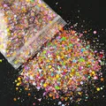 Paillettes hexagonales mixtes 50g pour résine – Couleur Rayure de tigre (3)
