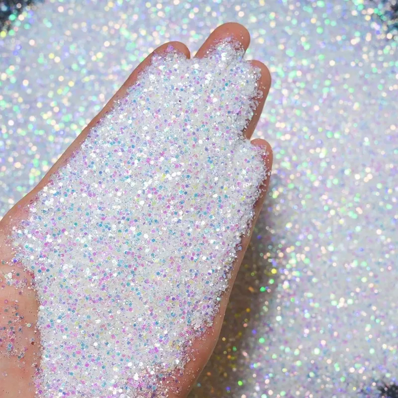 Paillettes holographiques blanches 100g pour résine