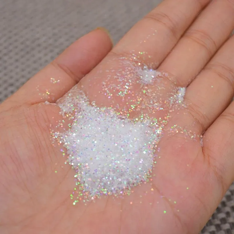 Paillettes holographiques blanches 100g pour résine