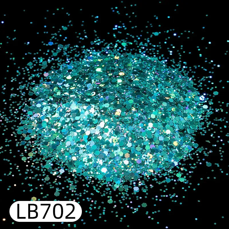 Paillettes holographiques hexagonales 50g pour résine