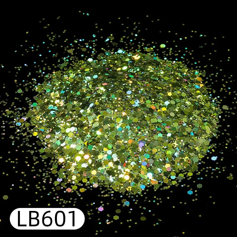 Paillettes holographiques hexagonales 50g pour résine