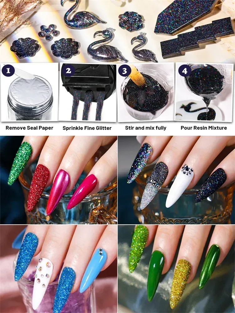 Paillettes holographiques ultra fines 80g pour résine