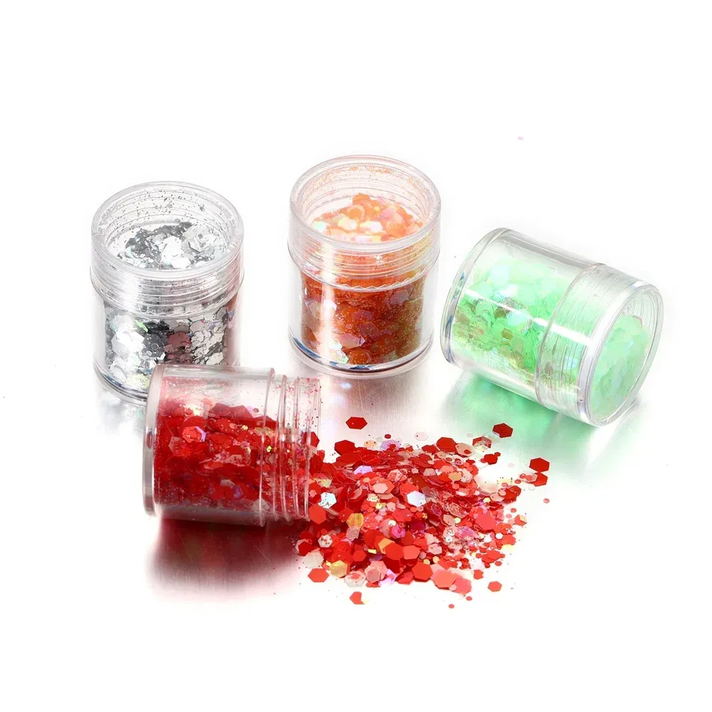Paillettes lumineuses 24 couleurs pour résine et nail art