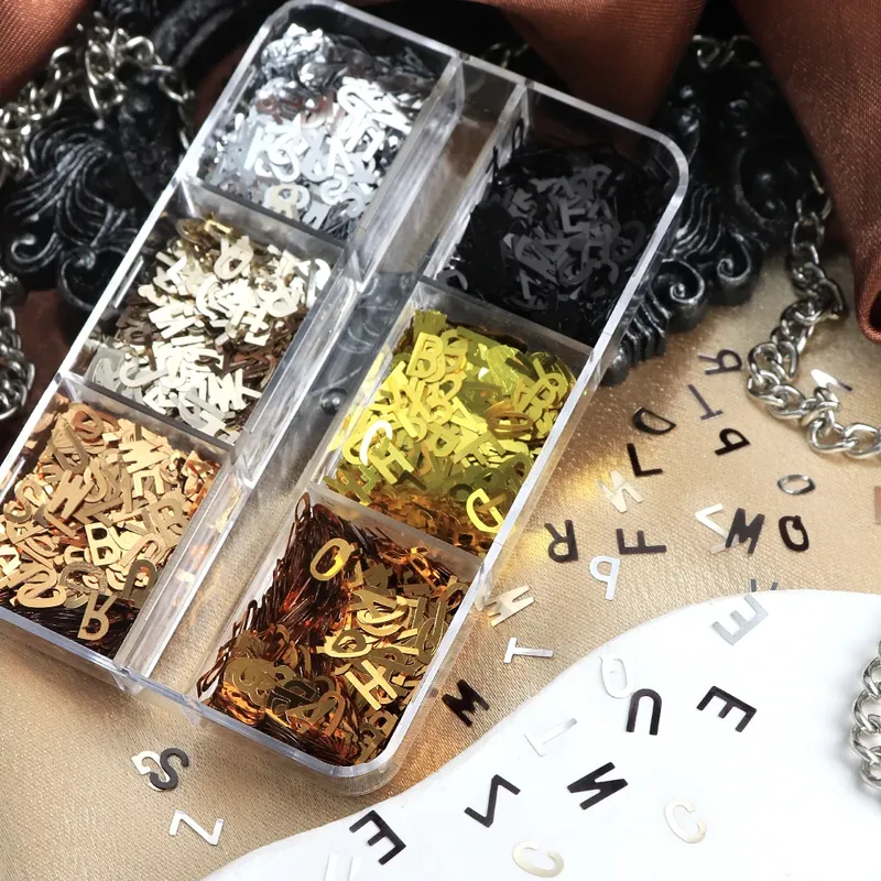 Paillettes métal alphabet anglais pour remplissage résine