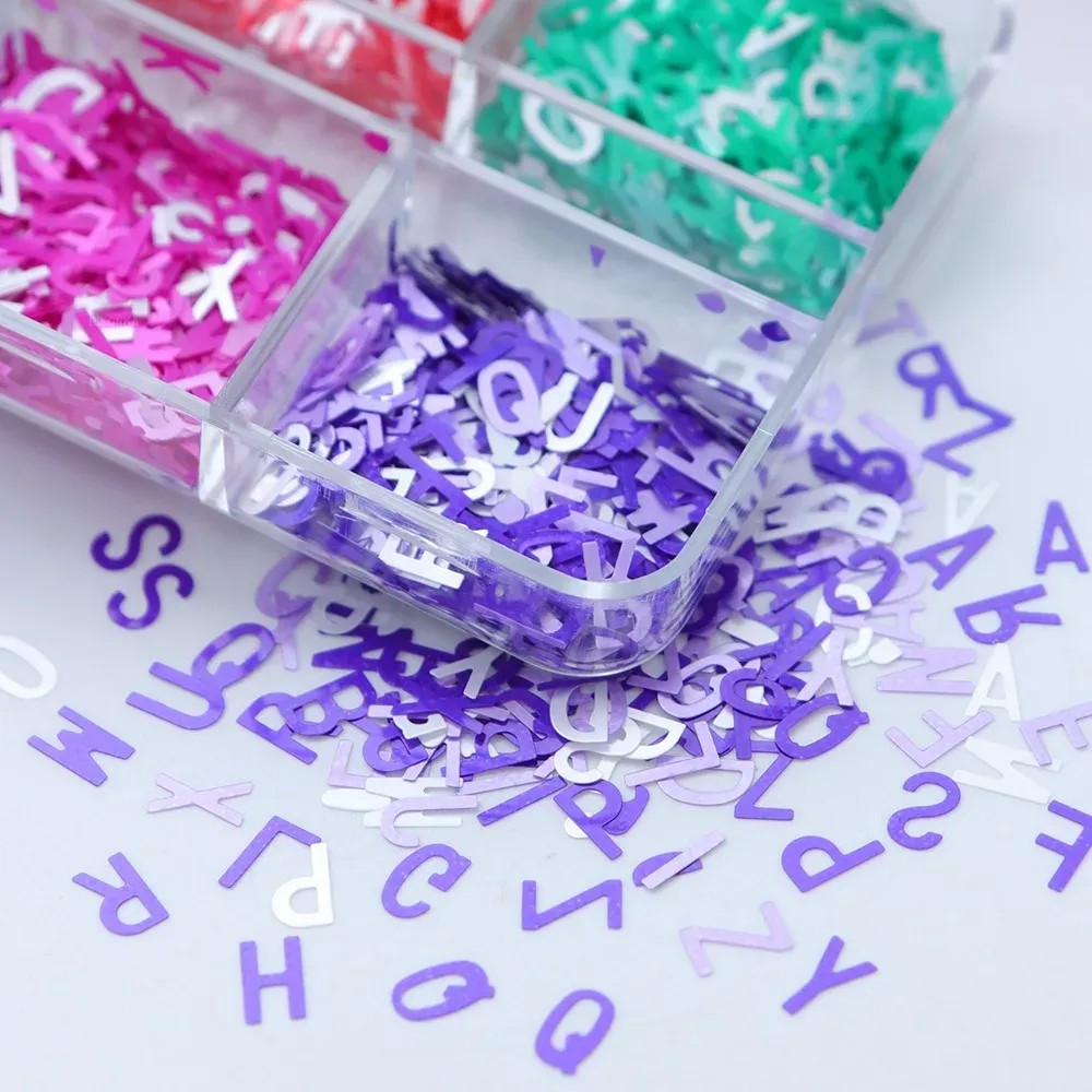 Paillettes métal alphabet anglais pour remplissage résine
