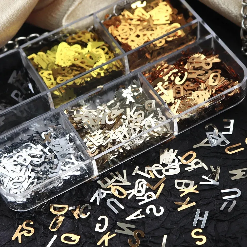 Paillettes métal alphabet anglais pour remplissage résine