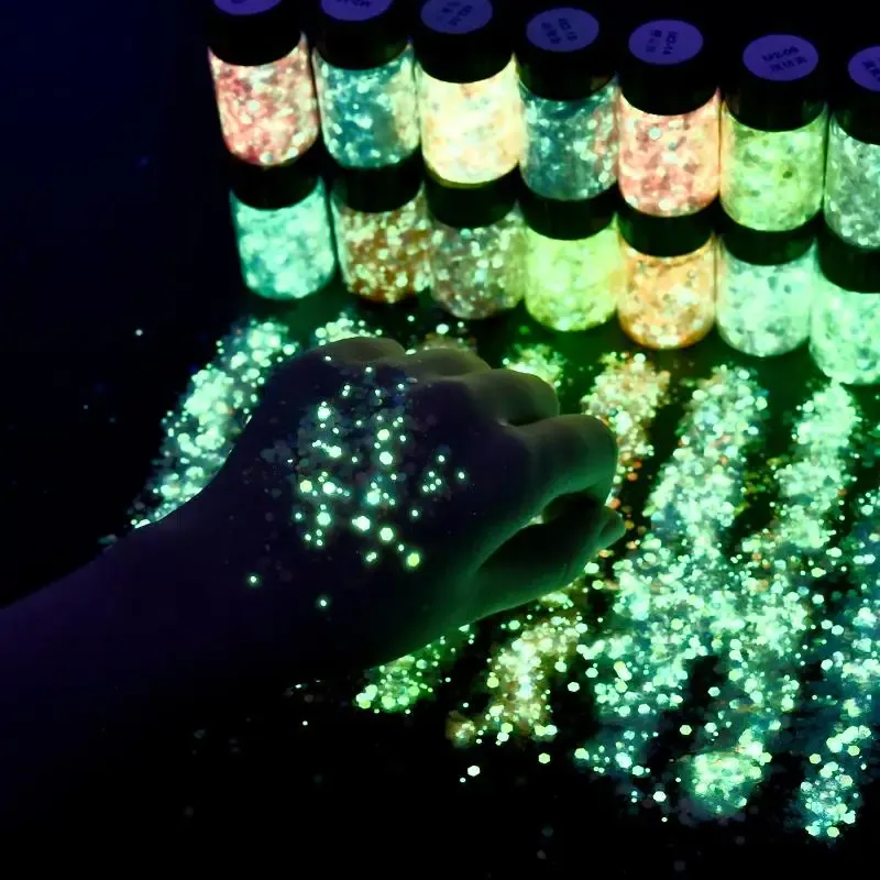 Paillettes résine 16 couleurs phosphorescentes pour décoration
