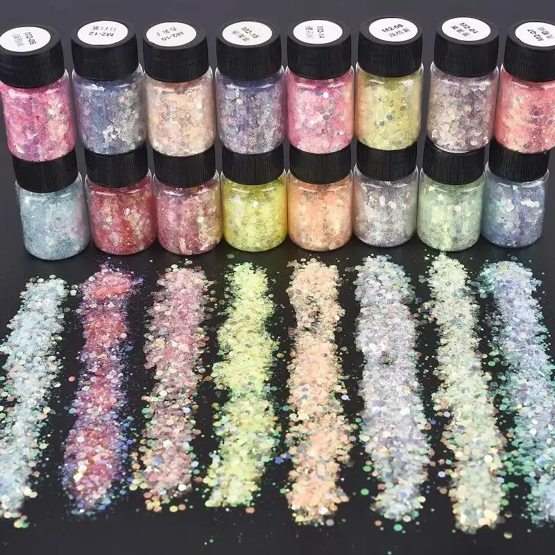 Paillettes résine 16 couleurs phosphorescentes pour décoration