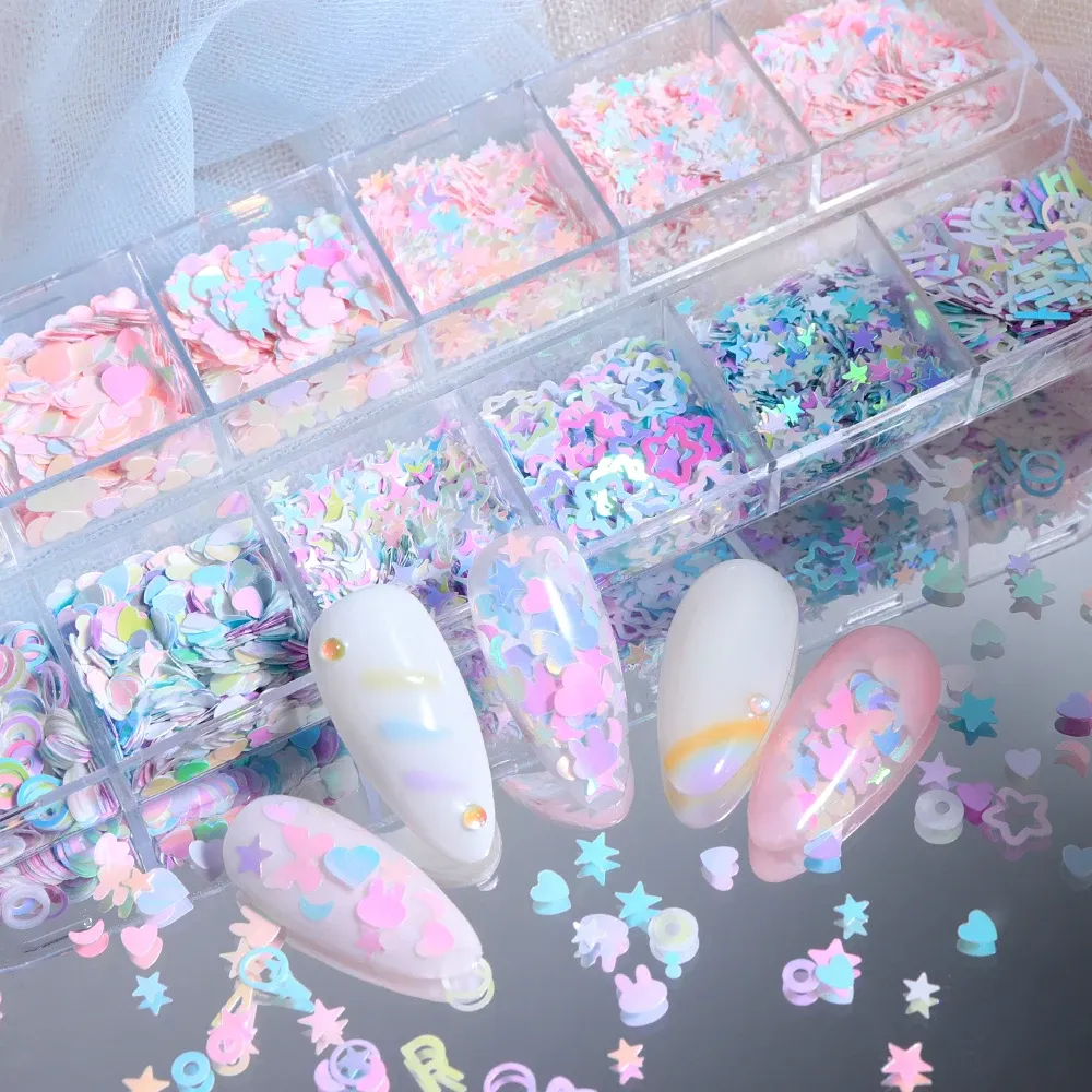 Paillettes résine aurore papillon étoile lettre pour porte-clés