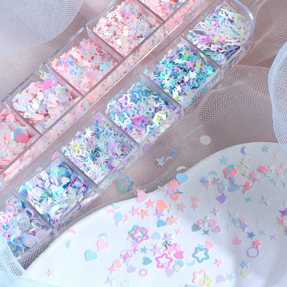 Paillettes résine aurore papillon étoile lettre pour porte-clés