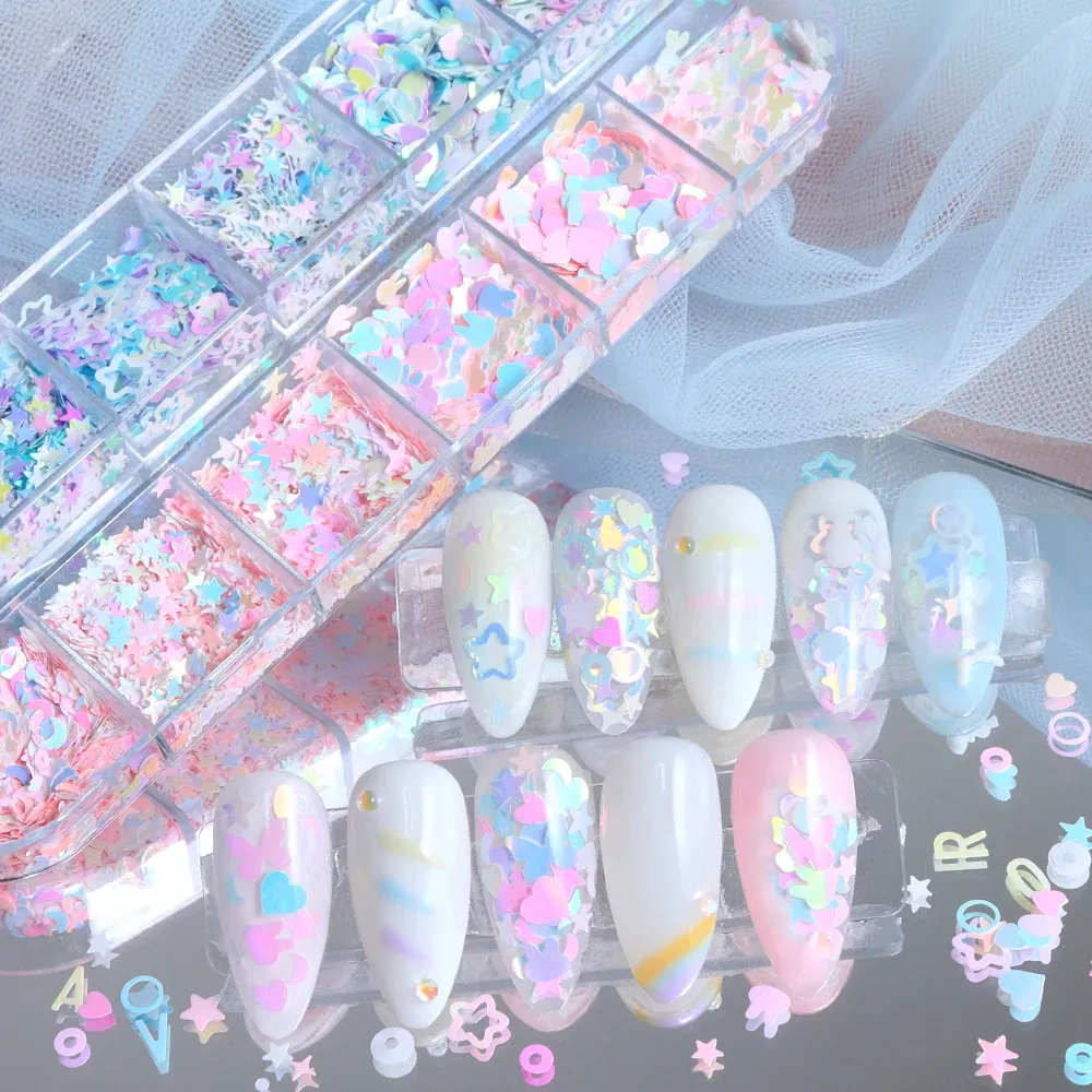 Paillettes résine aurore papillon étoile lettre pour porte-clés