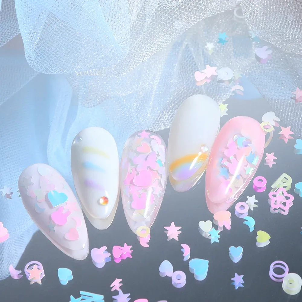 Paillettes résine aurore papillon étoile lettre pour porte-clés