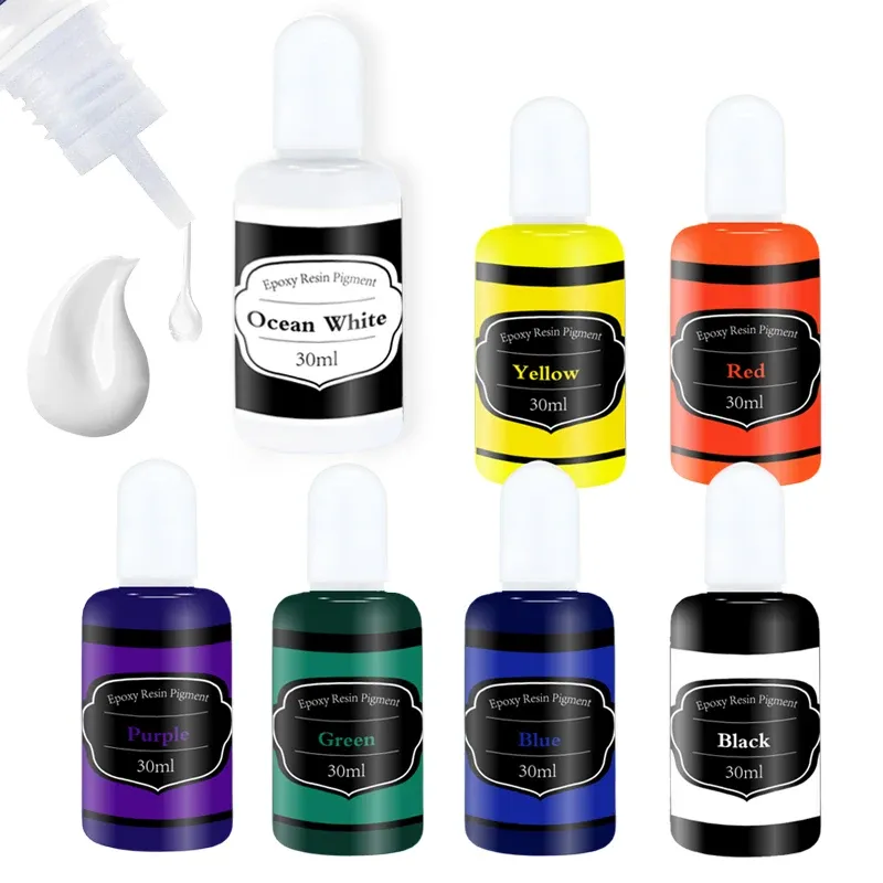 Pâte pigment résine époxy 30 ml 7 couleurs pour artisanat
