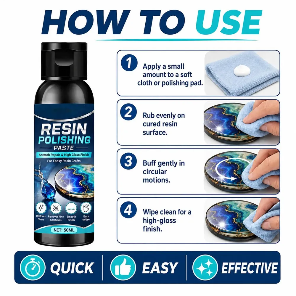 Pâte polissage résine époxy 50ml anti-rayures