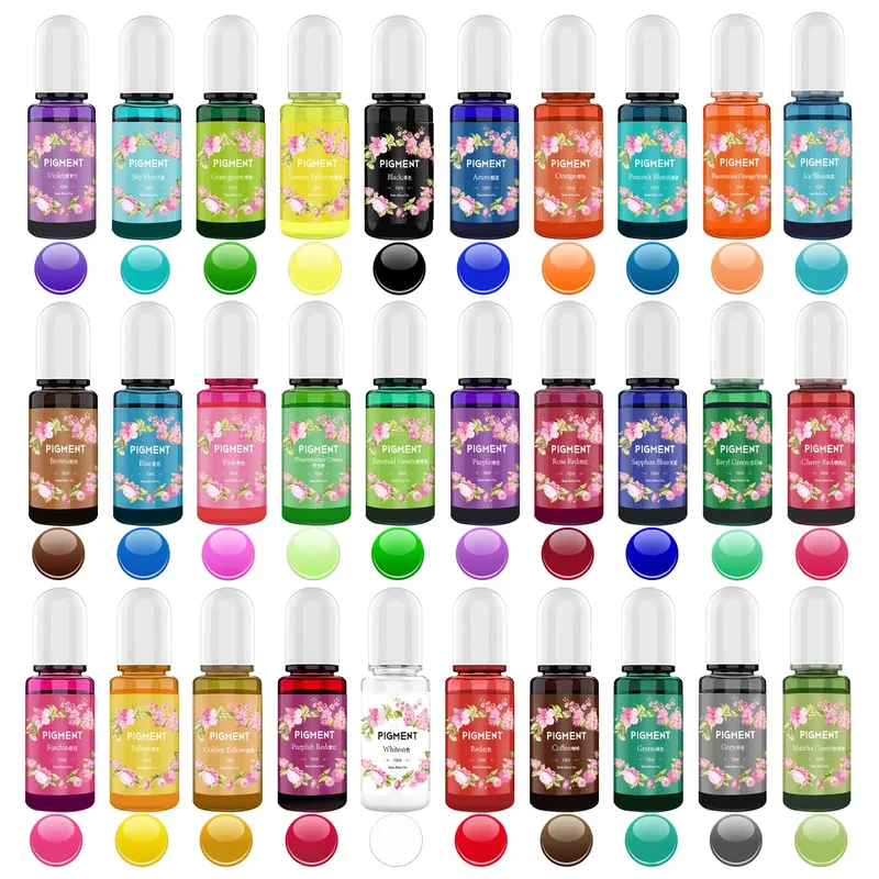 Pigment résine époxy liquide 30 couleurs transparentes