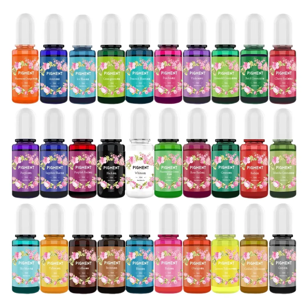 Pigment résine époxy liquide 30 couleurs transparentes