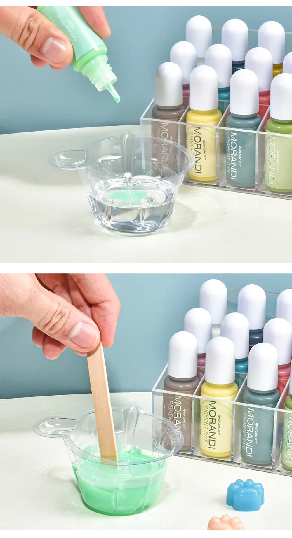 Pigments résine 10ml 24 couleurs pour bijoux UV