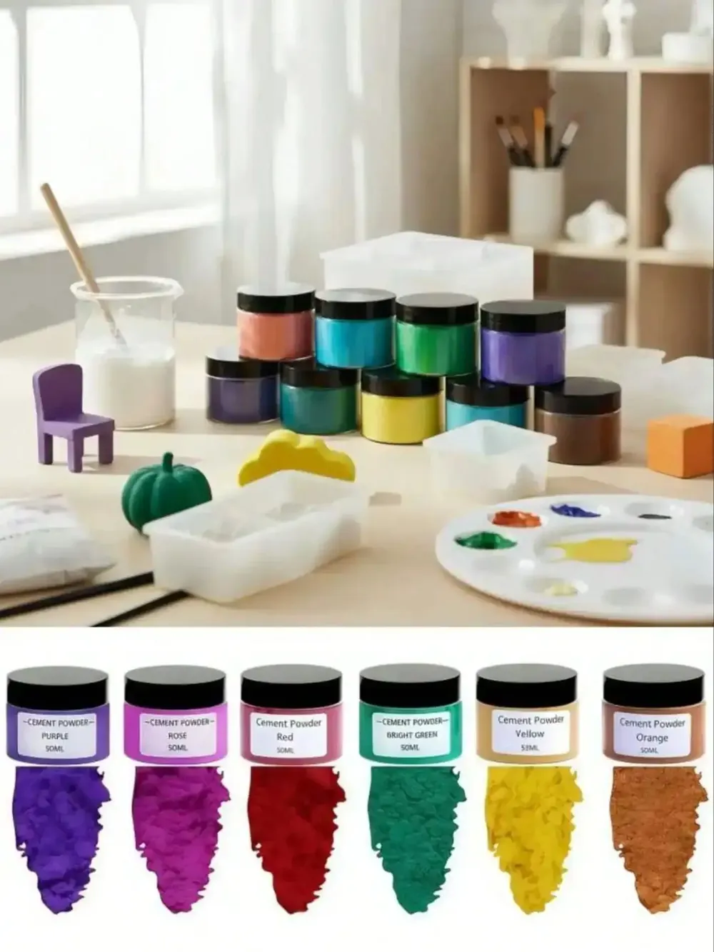 Pigments résine époxy 50ml 12 couleurs pour bijoux