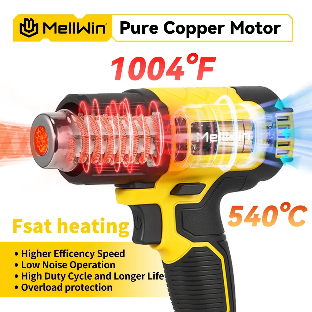 Pistolet à air chaud 540° réglable pour batterie Makita 18V
