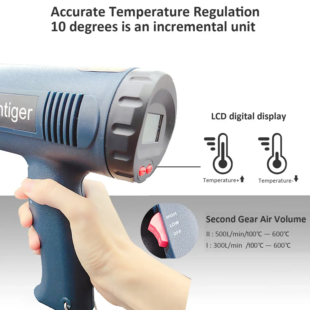 Pistolet thermique 2000W 220V températures réglables