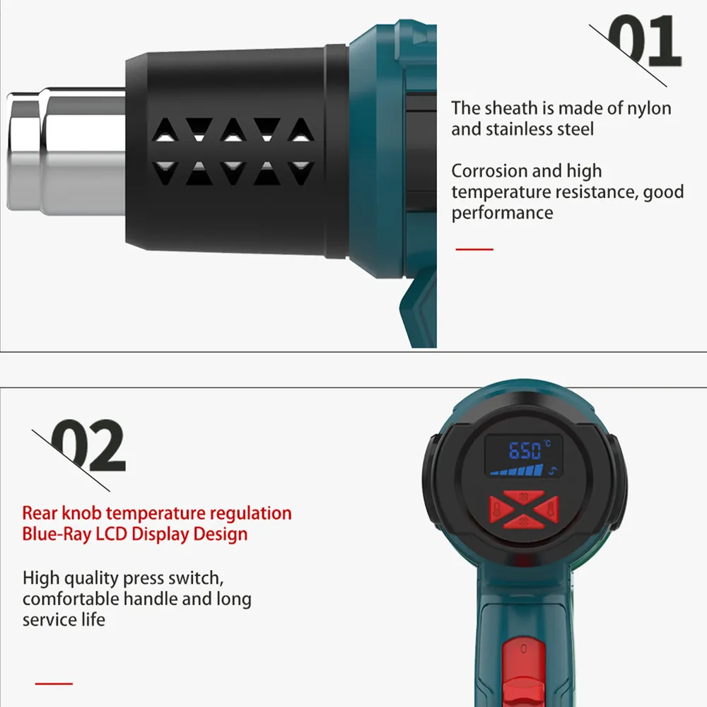Pistolet thermique 2000W 220V températures réglables