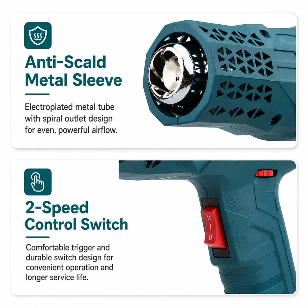 Pistolet thermique 2000W 220V températures réglables