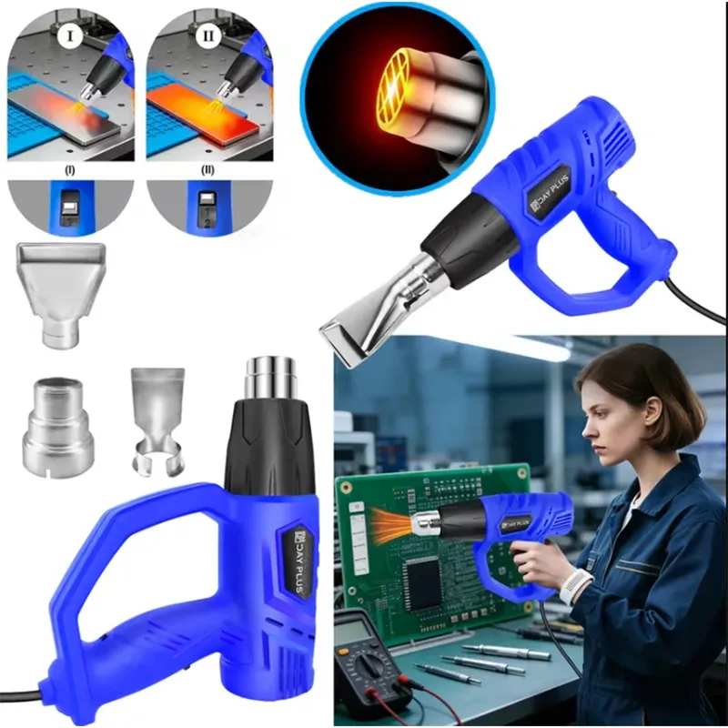 Pistolet thermique 2000W 300 à 600 °C bleu